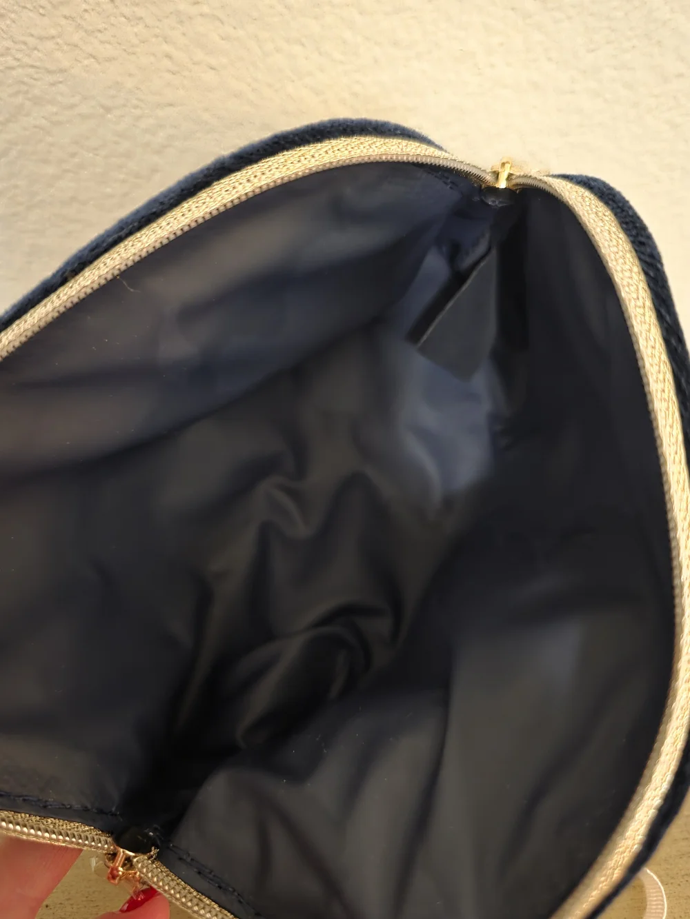 Dior Navy Velvet Cosmetic Pouch And Two Duster Bags